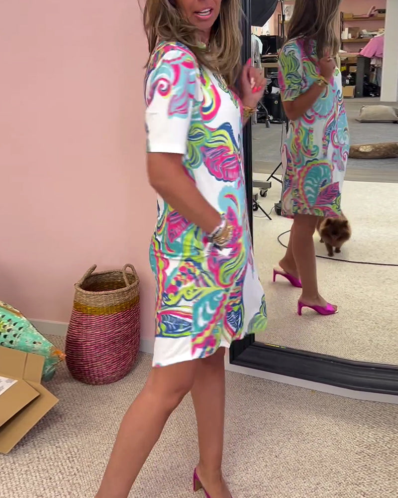 Em | Slim fit jurk met vrolijke print