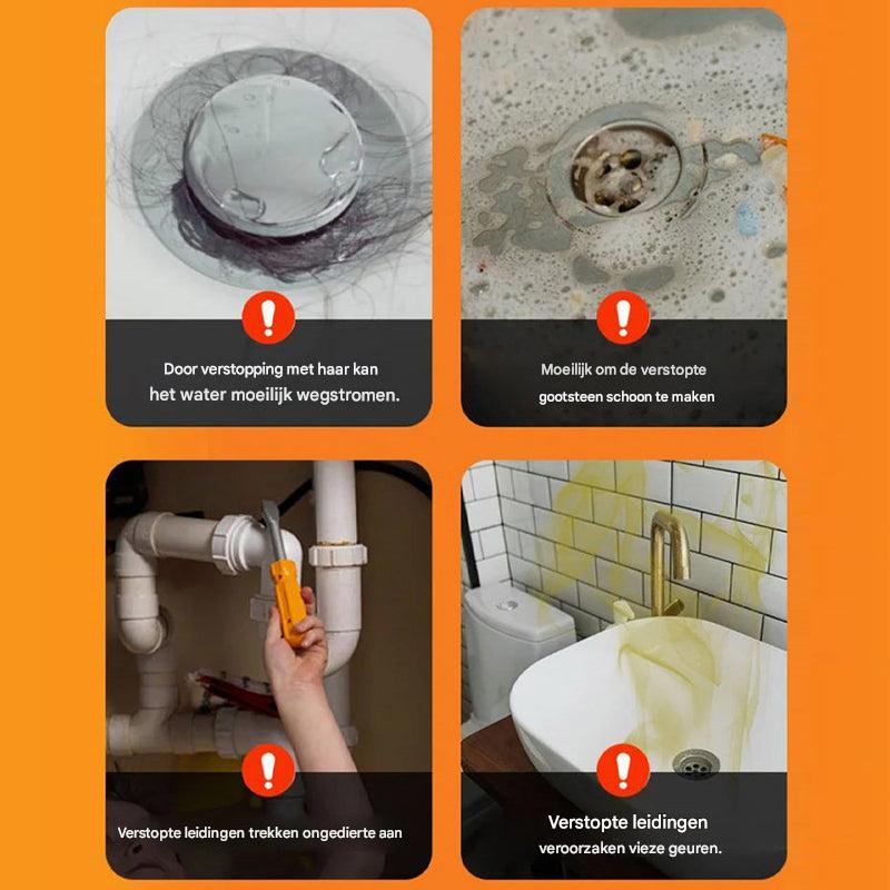 PowerDrain | Ontstop en reinigt uw afvoer in seconden | 4+4 gratis